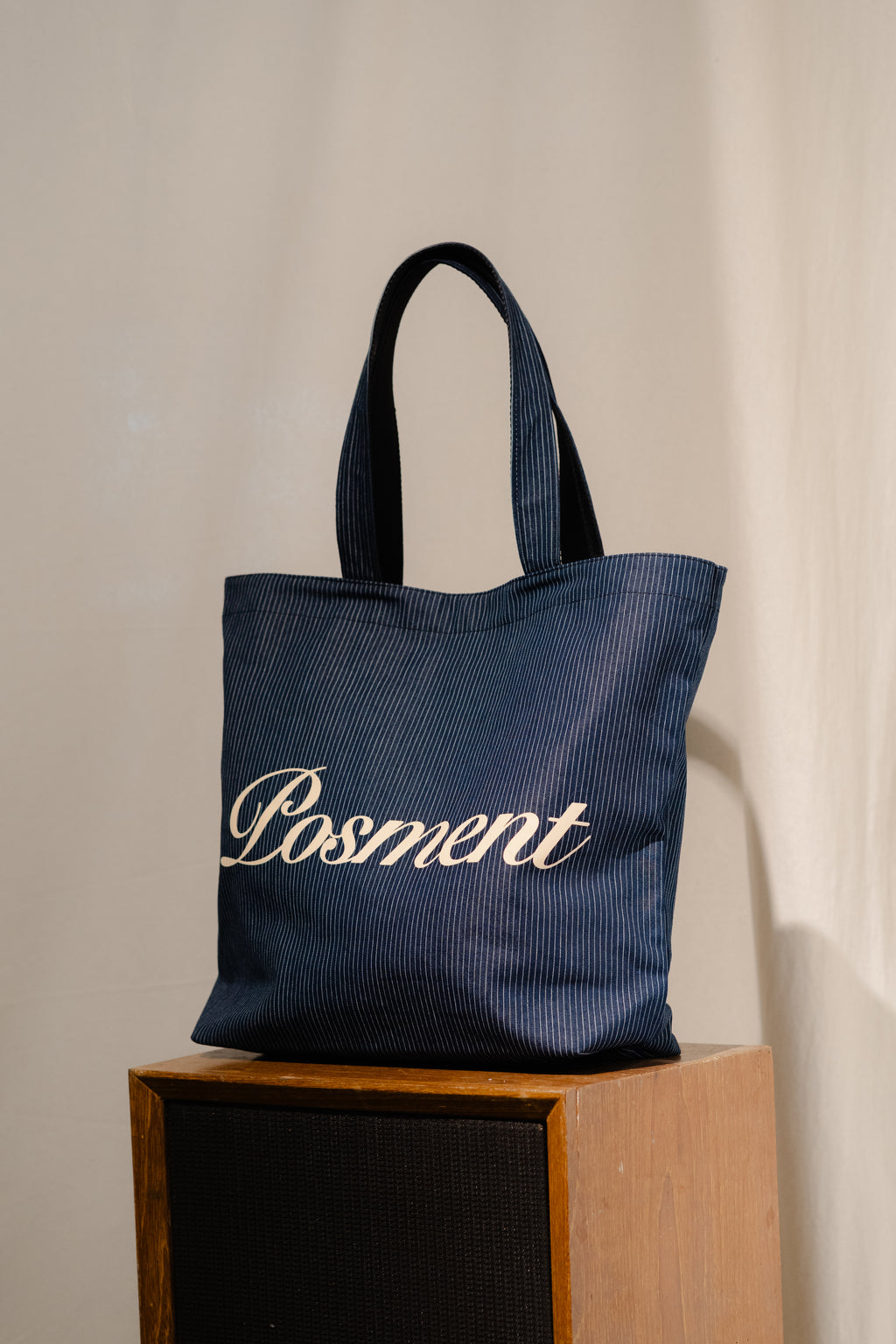 Striped Denim Totebag