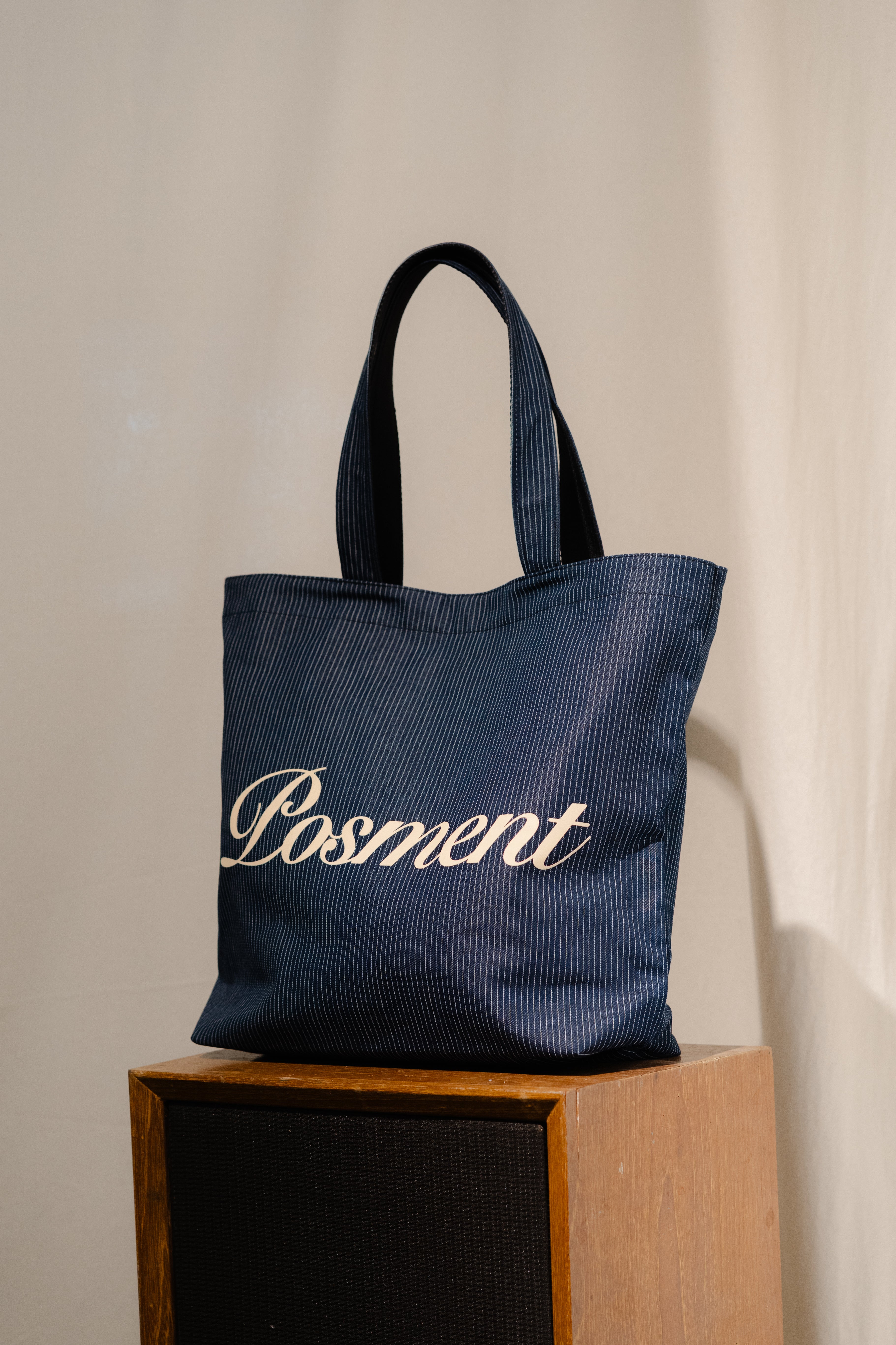 Striped Denim Totebag