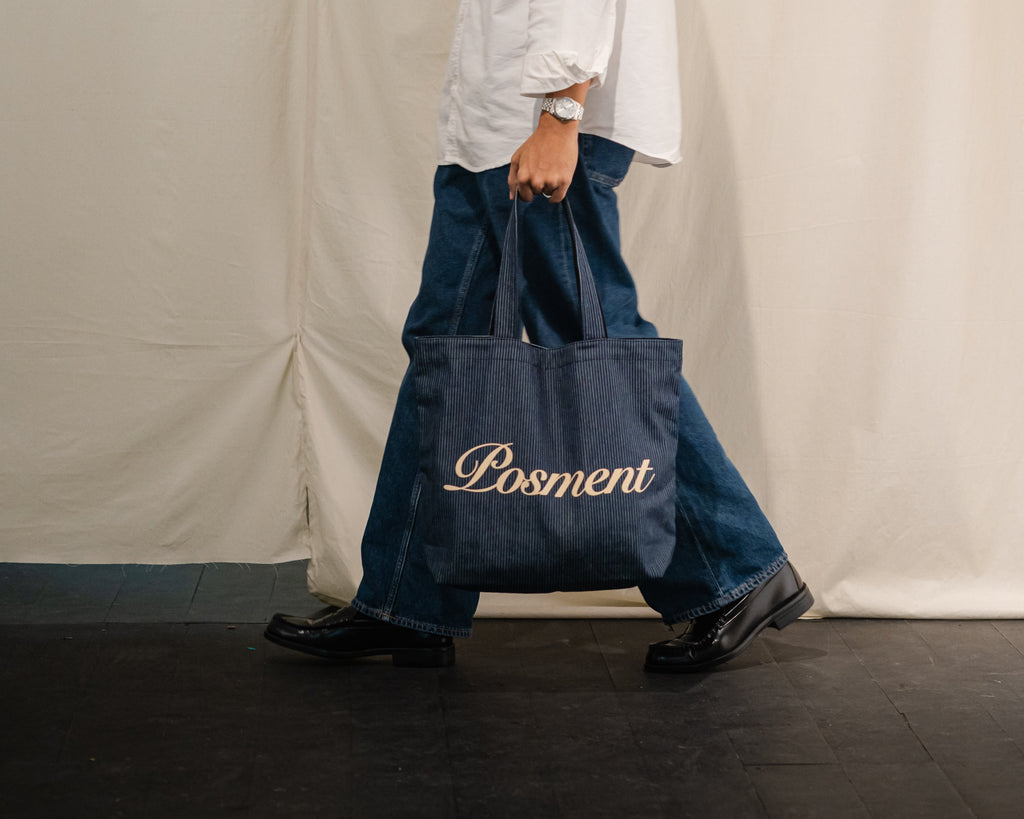 Striped Denim Totebag