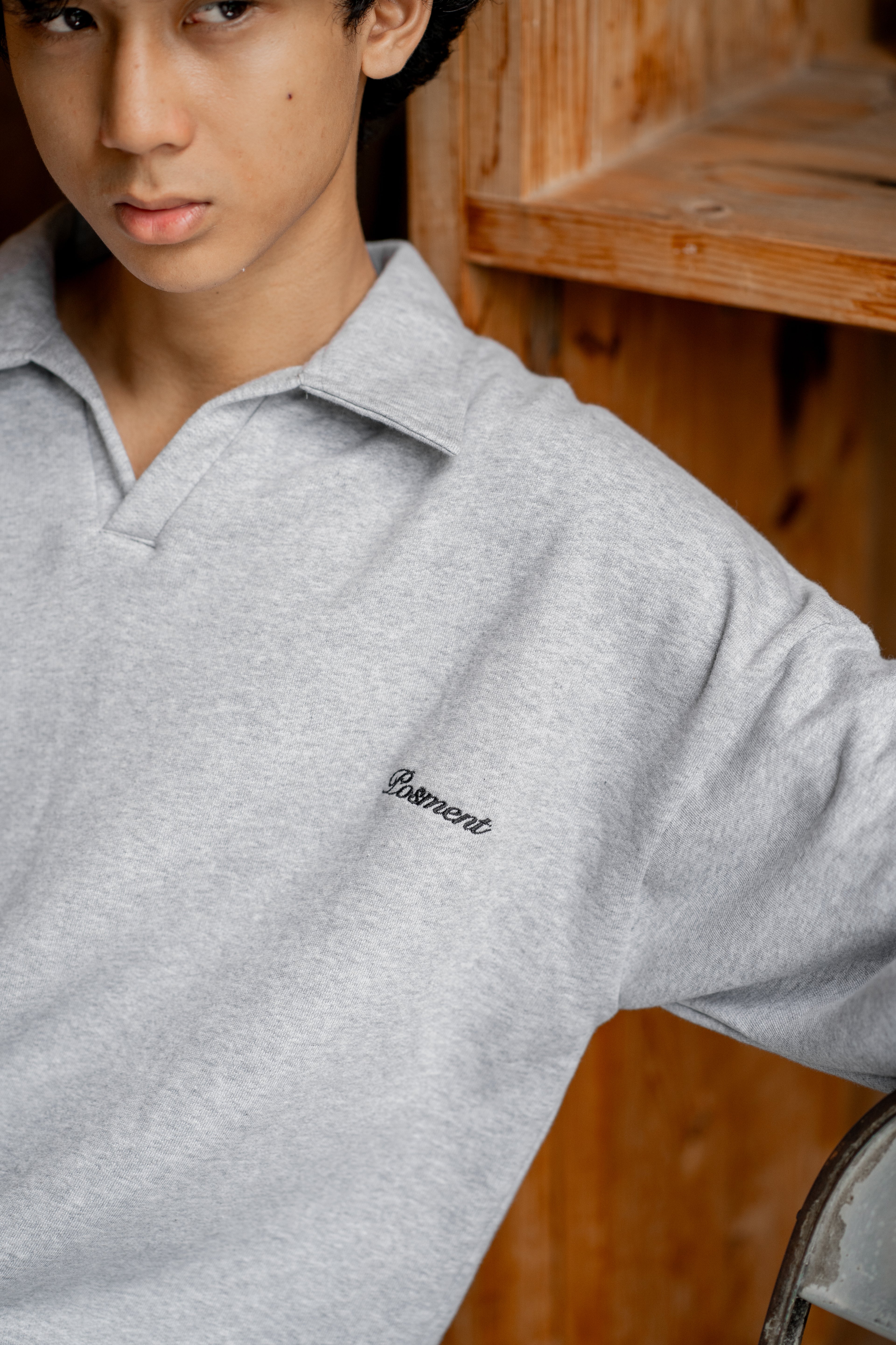 Open Collar Sweatshirt