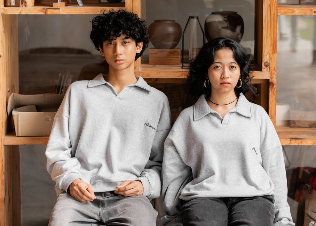 Open Collar Sweatshirt