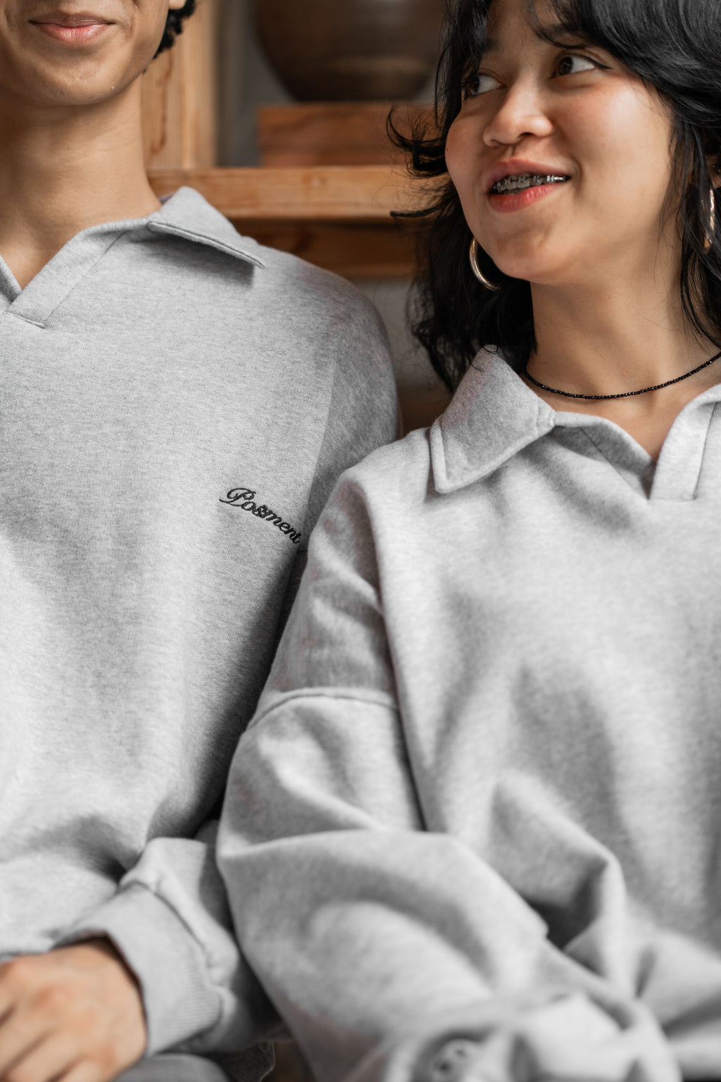 Open Collar Sweatshirt