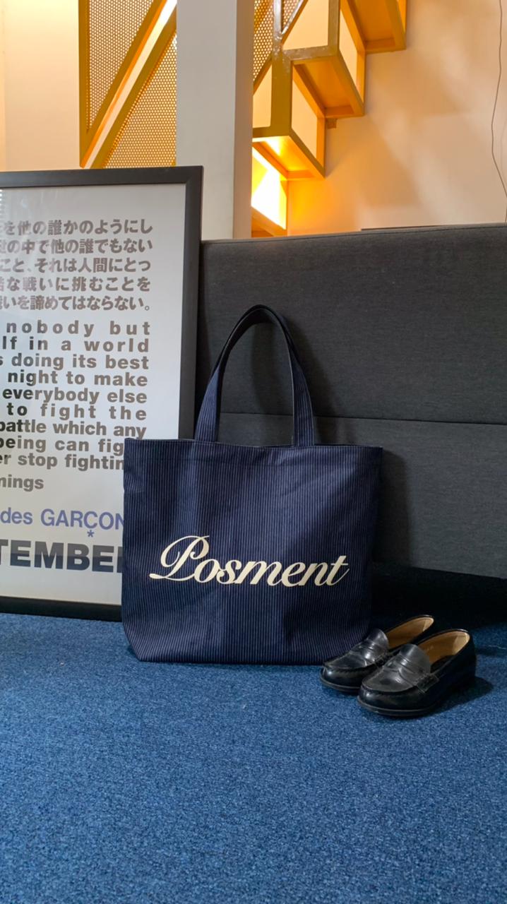 Striped Denim Totebag