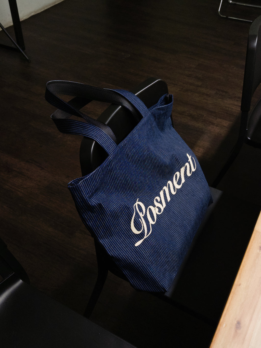 Striped Denim Totebag